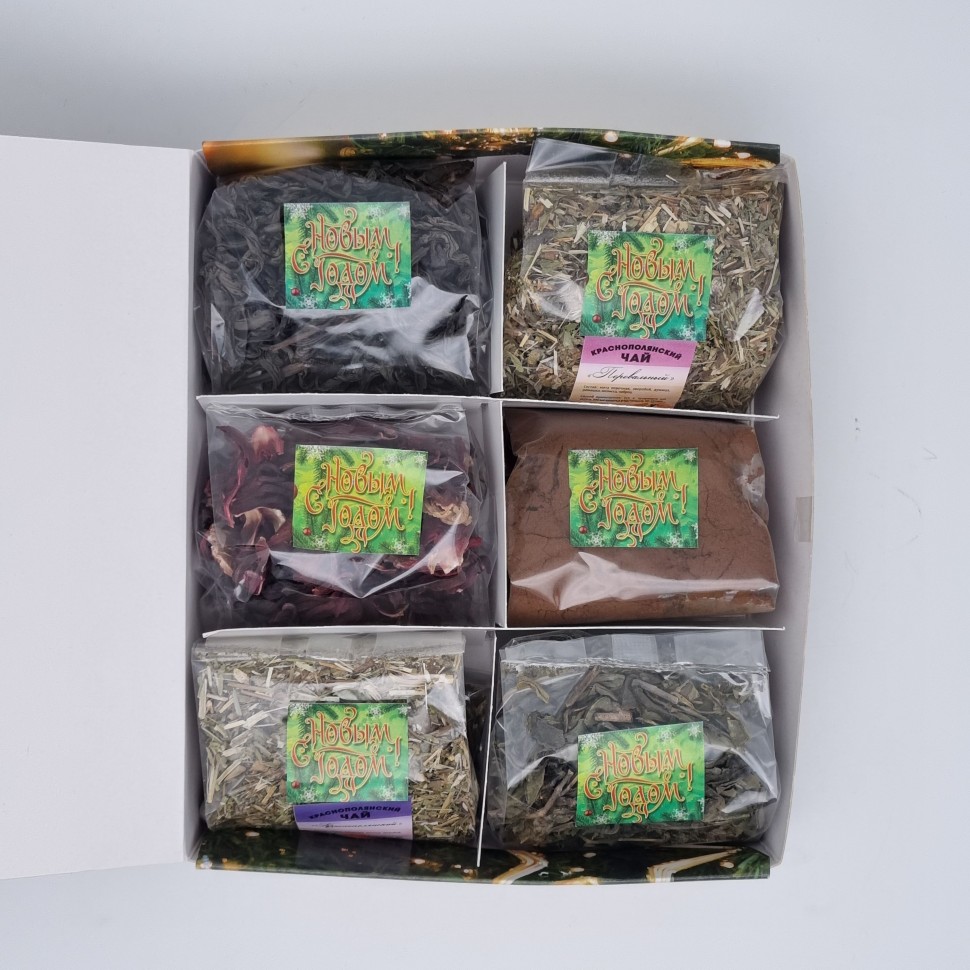 Ассорти Краснополянского и Сочинского чая 165гр с новым годом