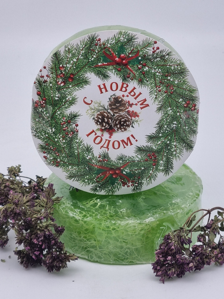 Мыло с люфой Золотая Мацеста "Лимон и лайм" 100гр с новым годом