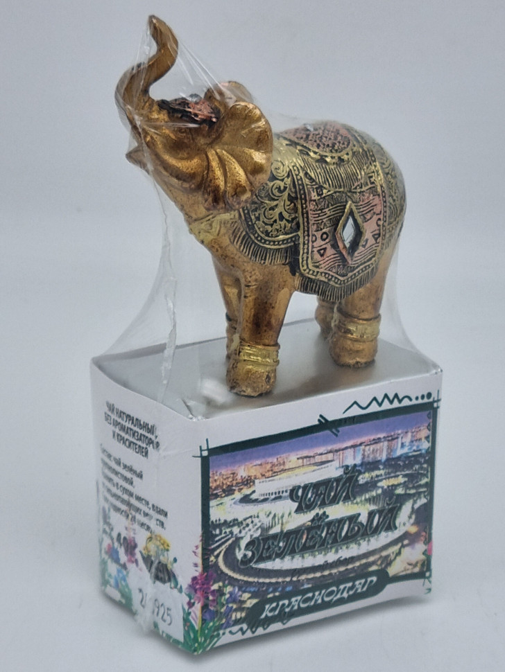 Чай зеленый ручной сбор 35гр с сувениром слон Краснодар