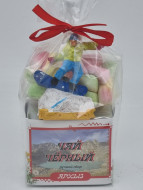 Чай черный ручной сбор 35гр + парварда 50гр Архыз с магнитом сноубордист 1