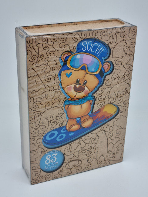 Пазлы №18 "Мишка сноубордист"