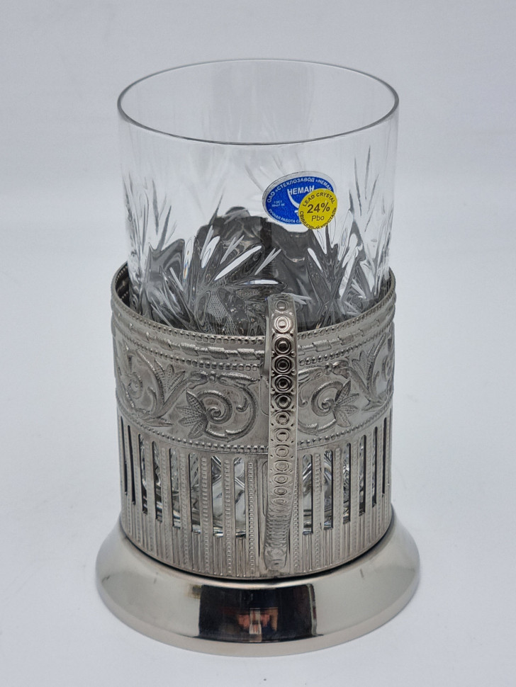 Подстаканник "Герб РФ" с хрустальным стаканом