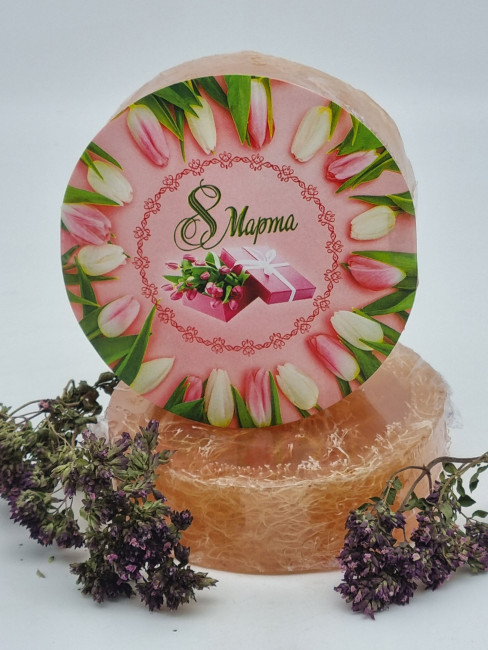 Мыло с люфой Золотая Мацеста "Апельсин с корицей" 100гр с 8 марта Мыло с люфой Золотая Мацеста "Апельсин с корицей" 100гр с 8 марта