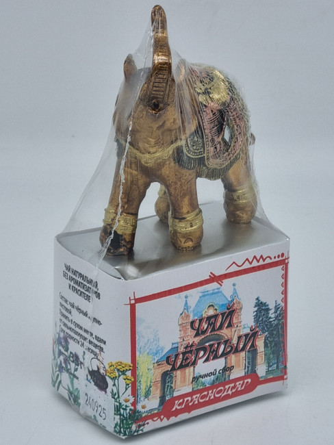 Чай черный ручной сбор 35гр с сувениром слон Краснодар