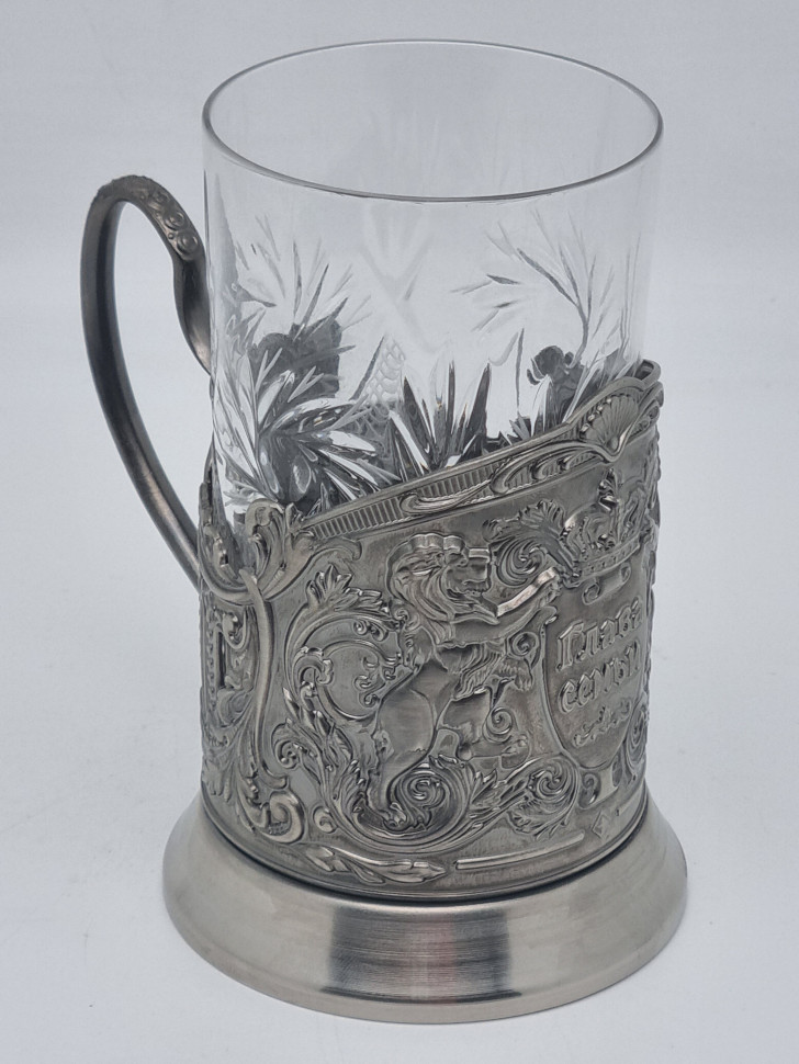 Подстаканник "Глава семьи (Триумфальная)" с хрустальным стаканом