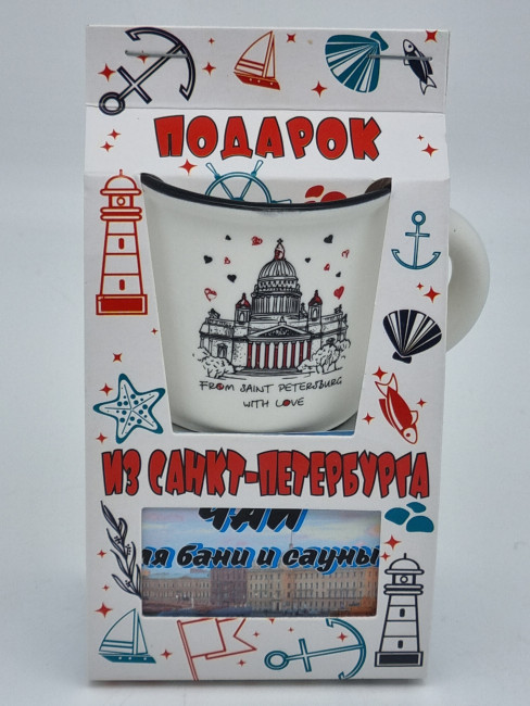 Краснополянский чай "для сауны и бани" 40гр + кружка мини Санкт-Петербург