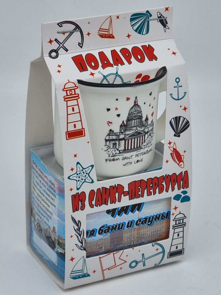 Краснополянский чай "для сауны и бани" 40гр + кружка мини Санкт-Петербург