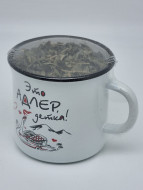 Кружка с зеленым чаем 80гр из металла Это Адлер, детка