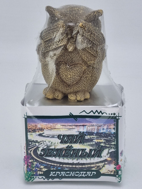 Чай зеленый ручной сбор 35гр с сувениром сова Краснодар