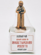 Чай печной сушки по монастырскому рецепту зеленый ручной сбор 40гр с фигуркой Матрона Московская Чай печной сушки по монастырскому рецепту зеленый ручной сбор 40гр с фигуркой Матрона Московская
