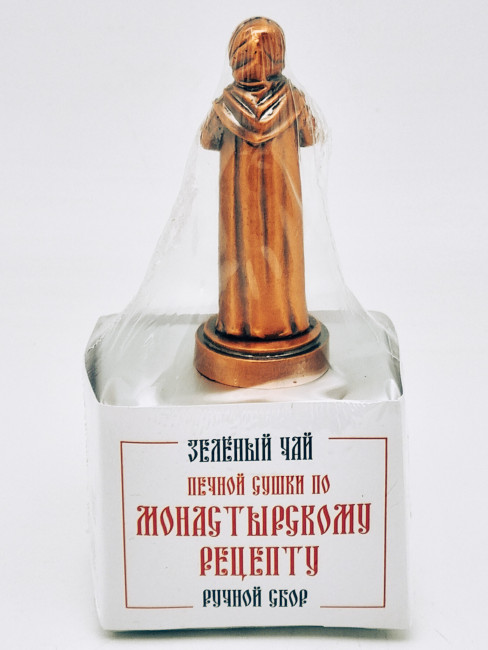 Чай печной сушки по монастырскому рецепту зеленый ручной сбор 40гр с фигуркой Матрона Московская Чай печной сушки по монастырскому рецепту зеленый ручной сбор 40гр с фигуркой Матрона Московская