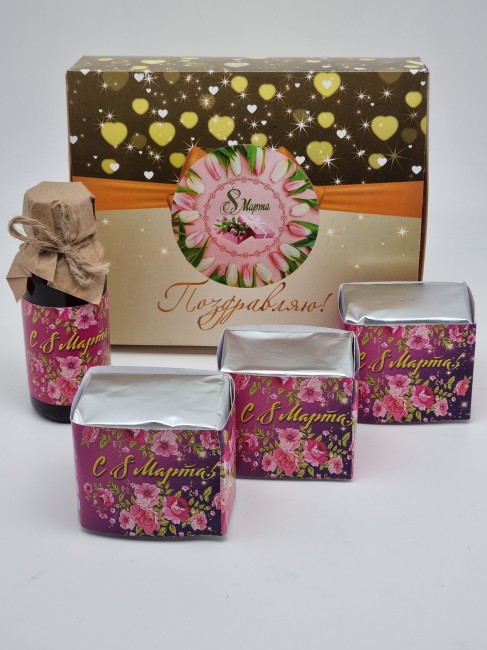 Набор 559 Праздничный чай 3 вида и бальзам для иммунитета с 8 марта