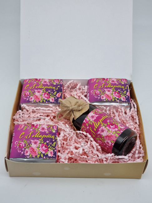 Набор 559 Праздничный чай 3 вида и бальзам для иммунитета с 8 марта