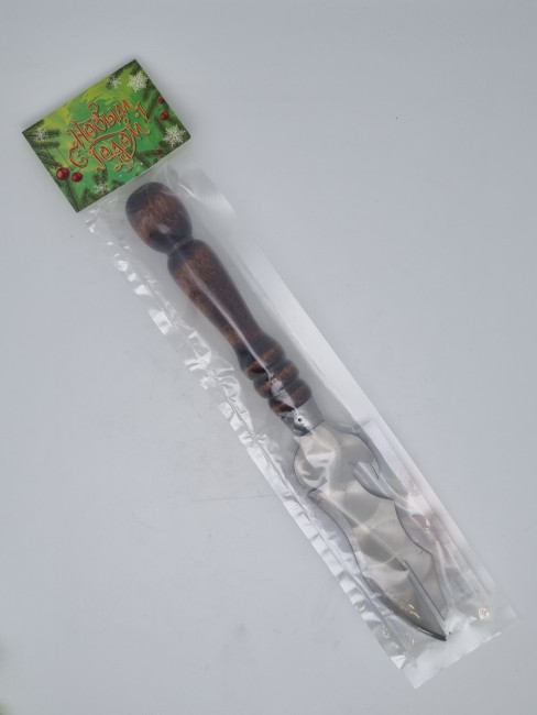 Нож вилка для снятия мяса 4в1 с новым годом