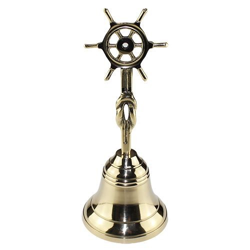 Колокольчик "Штурвал" из латуни, высота 20см