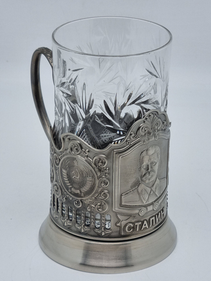 Подстаканник "Сталин" с хрустальным стаканом