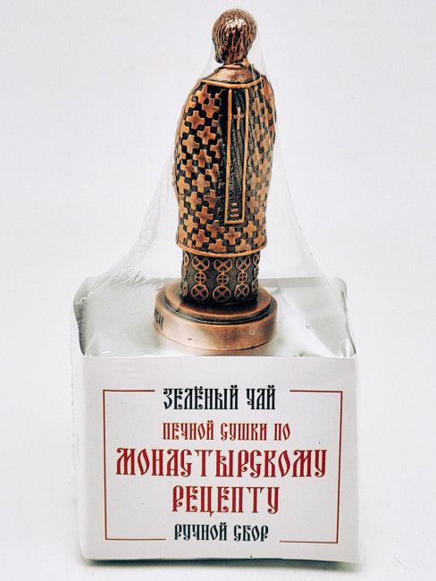 Чай печной сушки по монастырскому рецепту зеленый ручной сбор 40гр с фигуркой Николай Чудотворец
