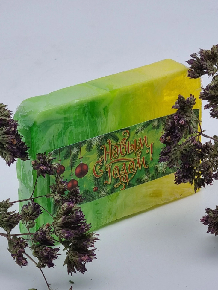 Мыло с новым годом Дыня ручной работы 100гр