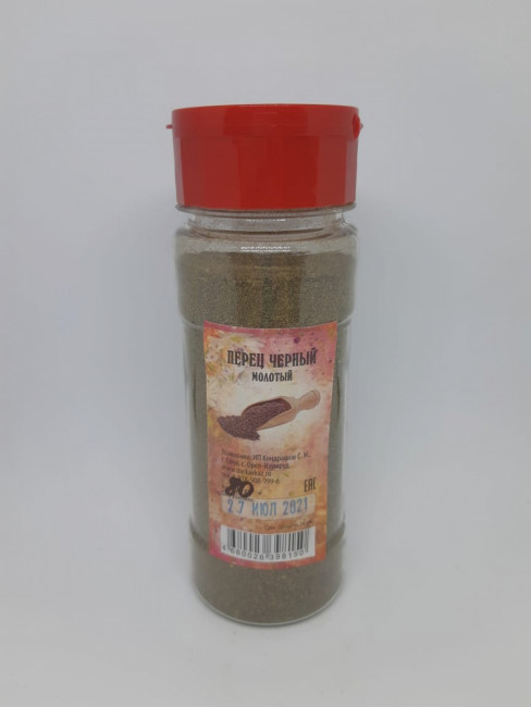 Перец черный молотый в баночке 80гр Перец черный молотый в баночке 80гр