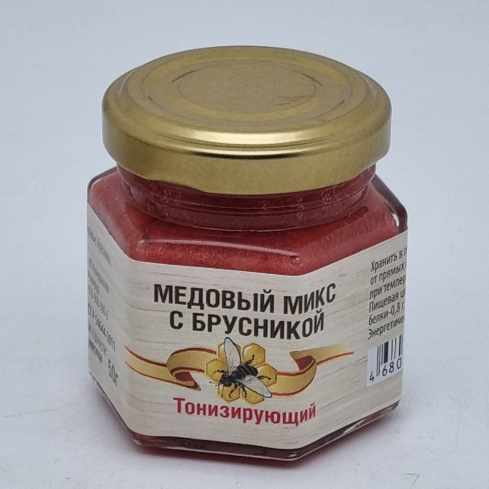 Мед микс брусника "Тонизируйся" 50гр