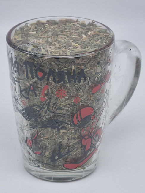 Кружка с Краснополянским чаем из стекла Это Красная поляна, детка