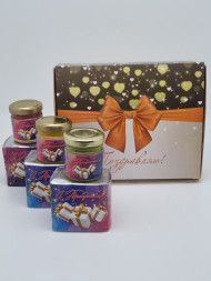 Набор 536 Праздничный чай 3 вида и 3 вида меда лучший подарок