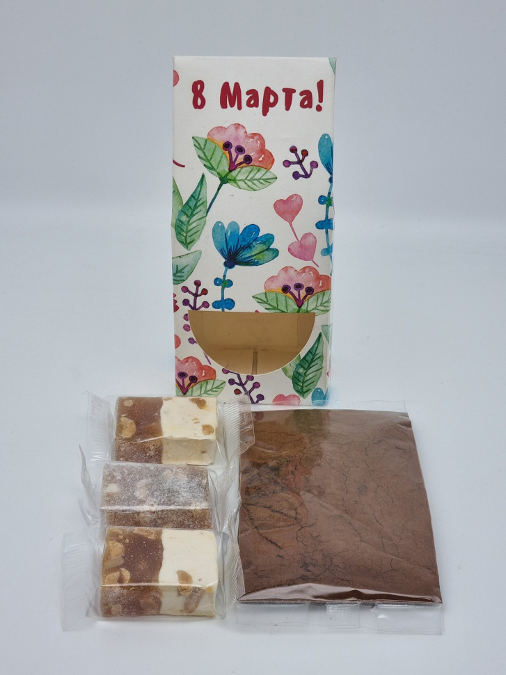 Подарочный набор с 8 марта кофе арабика 40гр, мальбан 60гр