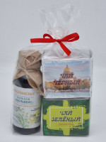 Набор чай черный р/с 35гр + чай зеленый р/с 40гр и бальзам Краснополянские травы Санкт-Петербург