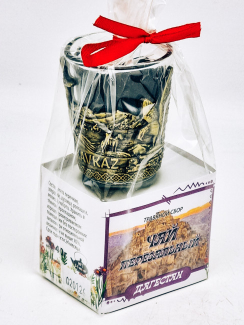 Краснополянский чай "Перевальный" 40гр Дагестан с сувениром стопка