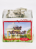 Чай черный ручной сбор 35гр Сочи с брелоком паровозик ручной работы никелированный