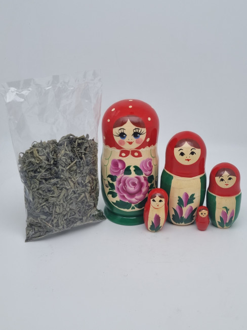 Матрешка с зеленым чаем 70гр "Семеновская цветная" 14см