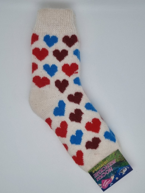 Носки женские вязаные №9 "Сердечки" Носки женские вязаные №9 "Сердечки"