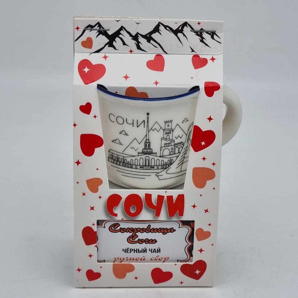 Чай черный ручной сбор 35гр + кружка мини