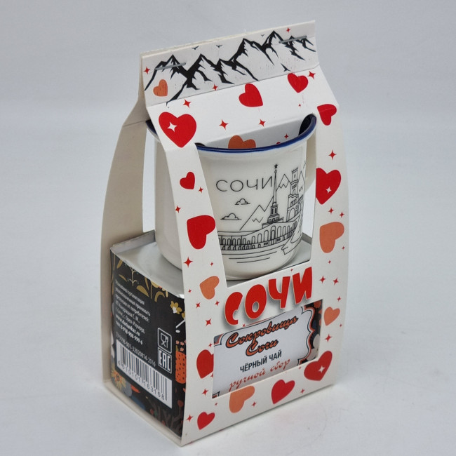 Чай черный ручной сбор 35гр + кружка мини