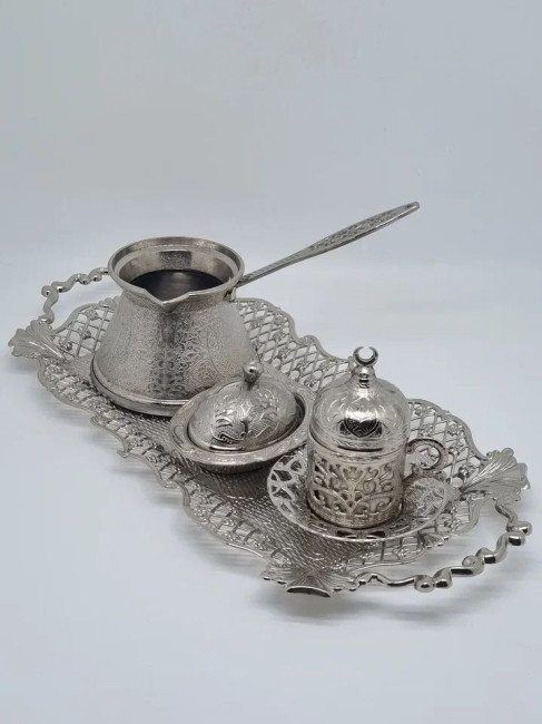 Набор ВИП поднос, турка, лукумница и кофейная пара из замака Набор ВИП поднос, турка, лукумница и кофейная пара из замака