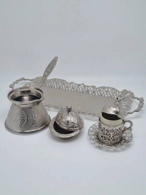 Набор ВИП поднос, турка, лукумница и кофейная пара из замака Набор ВИП поднос, турка, лукумница и кофейная пара из замака