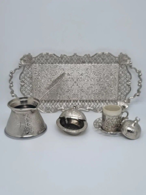 Набор ВИП поднос, турка, лукумница и кофейная пара из замака Набор ВИП поднос, турка, лукумница и кофейная пара из замака