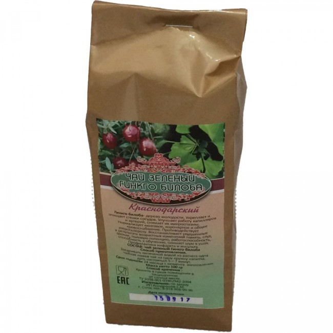 Чай зеленый чай с гинкго билоба 100гр Чай зеленый чай с гинкго билоба 100гр