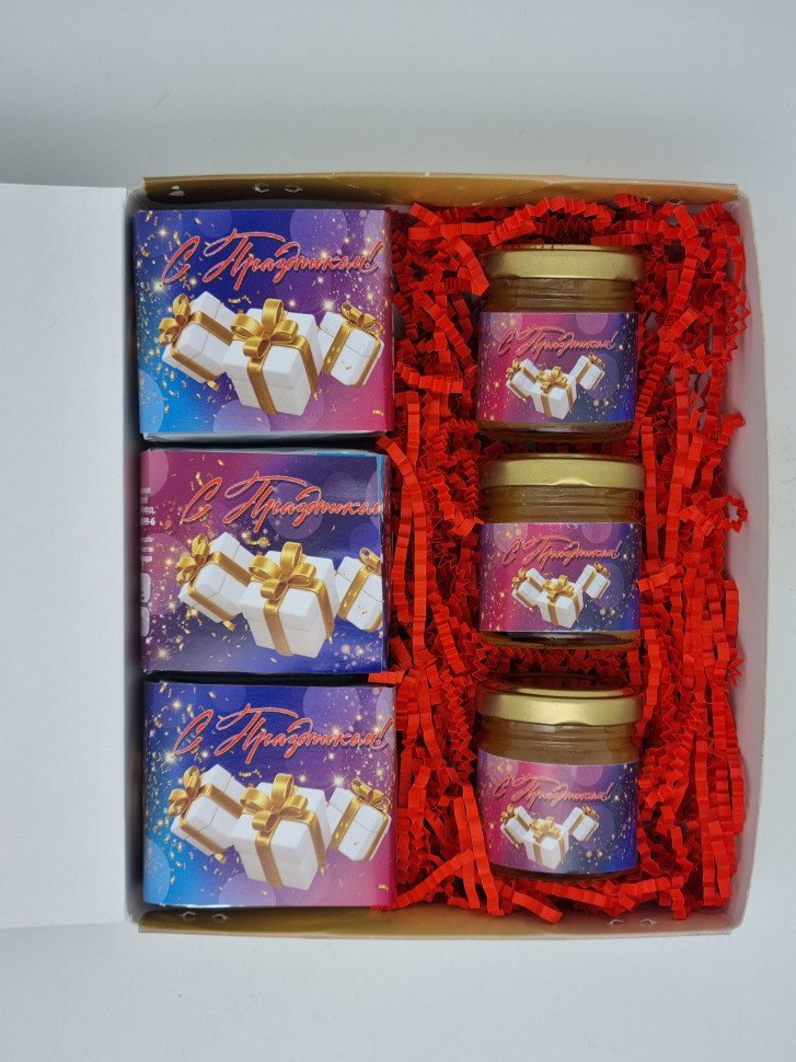 Гастрономический набор 3 вида чая + 3 вида меда лучший подарок