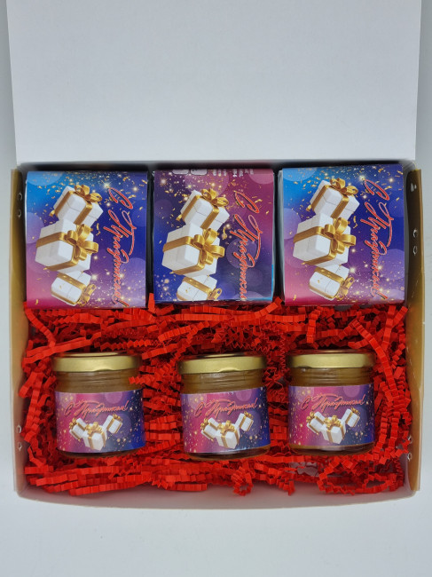 Гастрономический набор 3 вида чая + 3 вида меда лучший подарок