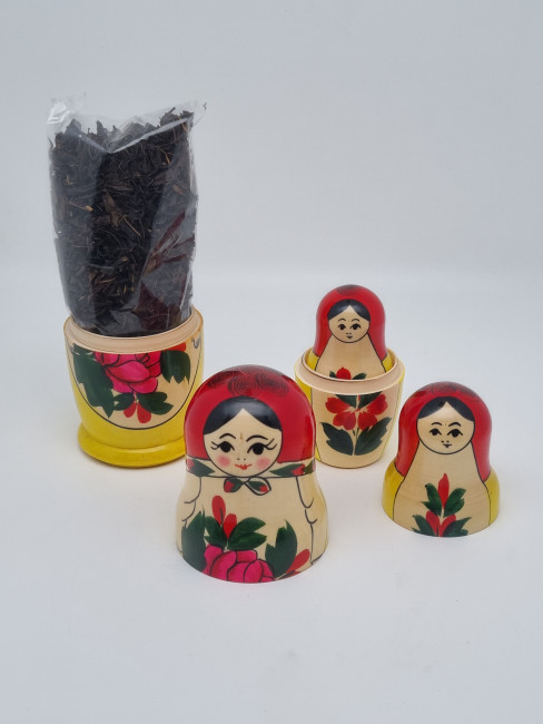 Матрешка с черным чаем 50 гр "Семеновская" 14см