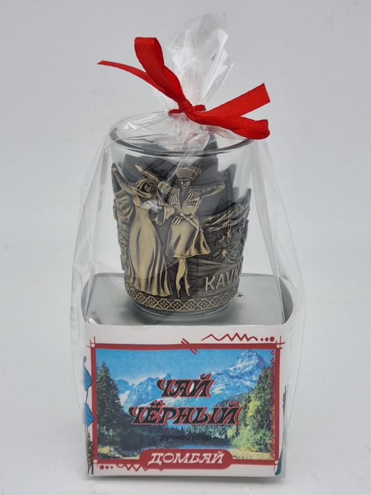 Чай черный ручной сбор 35гр Домбай с сувениром стопка