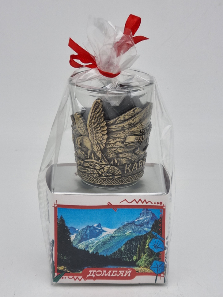 Чай черный ручной сбор 35гр Домбай с сувениром стопка