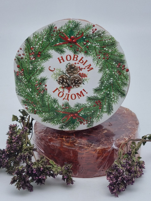 Мыло с люфой Золотая Мацеста "Апельсин с шоколадом" 100гр с новым годом