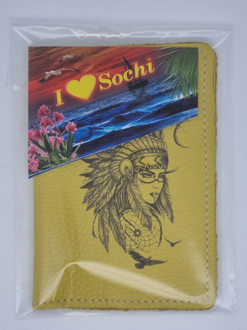 Обложка на паспорт натуральная кожа №14