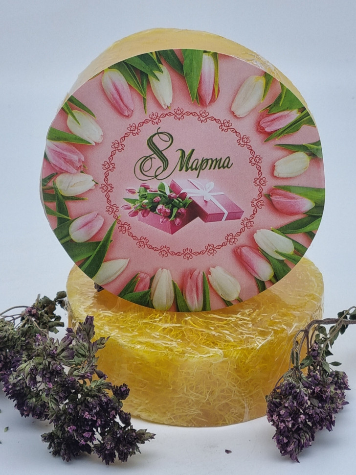 Мыло 8 марта с люфой Золотая Мацеста "Банан" 100гр