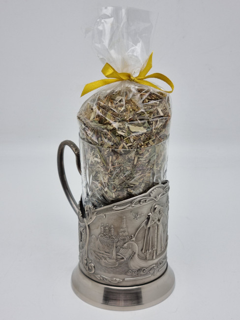 Подстаканник "Петр и Феврония" стакан хрусталь с Краснополянским чаем