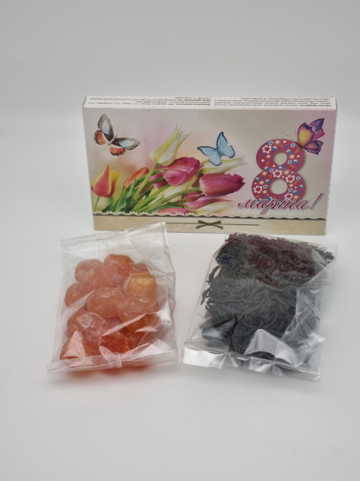 Подарочный набор с 8 марта чай черный 25гр и кумкват 80гр
