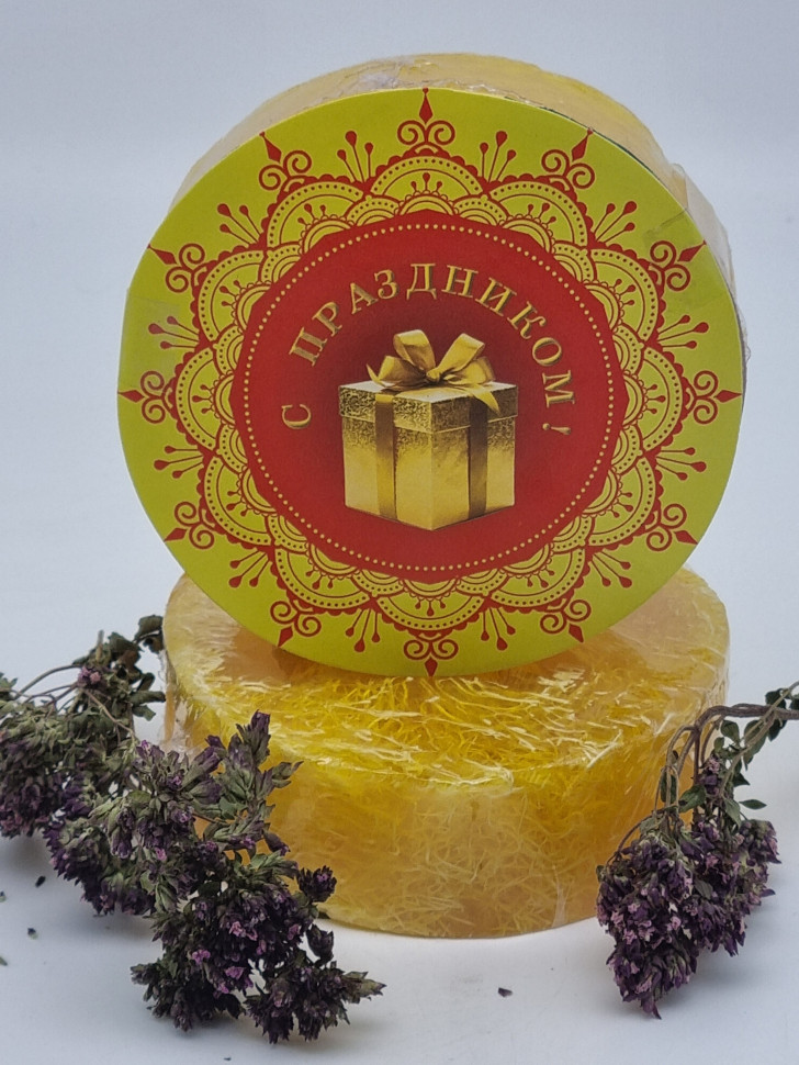 Мыло с люфой Золотая Мацеста "Банан" 100гр лучший подарок