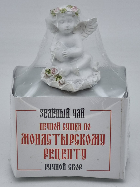 Чай печной сушки по монастырскому рецепту зеленый ручной сбор 40гр с фигурой ангела